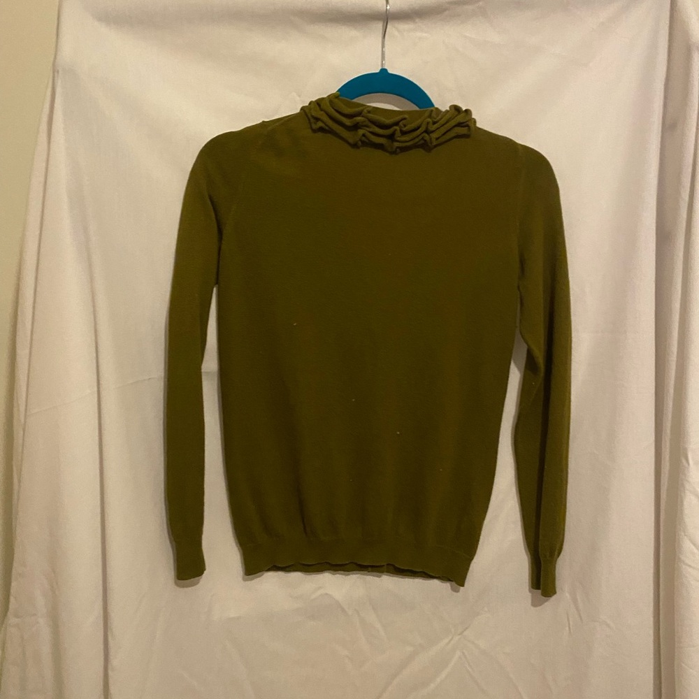 Talbots Ruffled Collar Cardigan Top Button Up - Picture 2 of 3